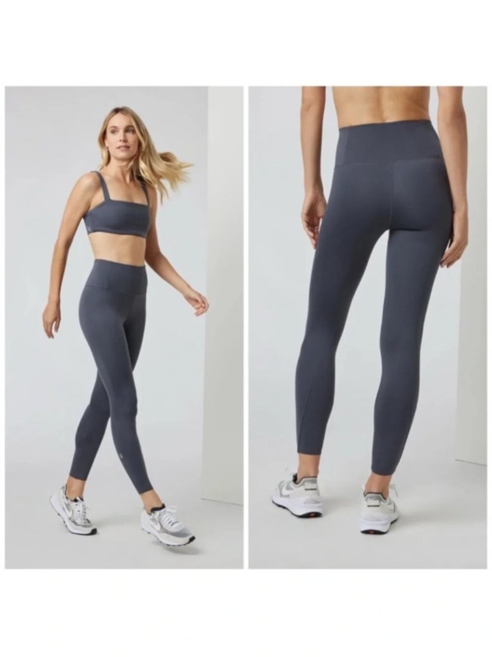 Vuori Evolve Leggings High Waist Crop Charcaol Gray Large Yoga Active Run Gym